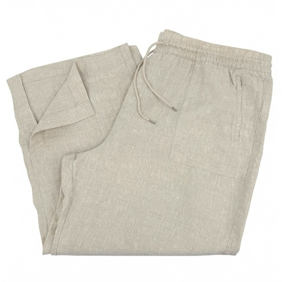 Athleta Retreat Linen High Rise Wide Leg Pant in Natural Undyed Size 3X NEW - Picture 3 of 13